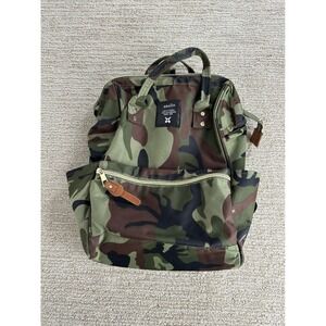 Anello‎ Camouflage Backpack Green Brown Camo Wide Opening School Travel Bag